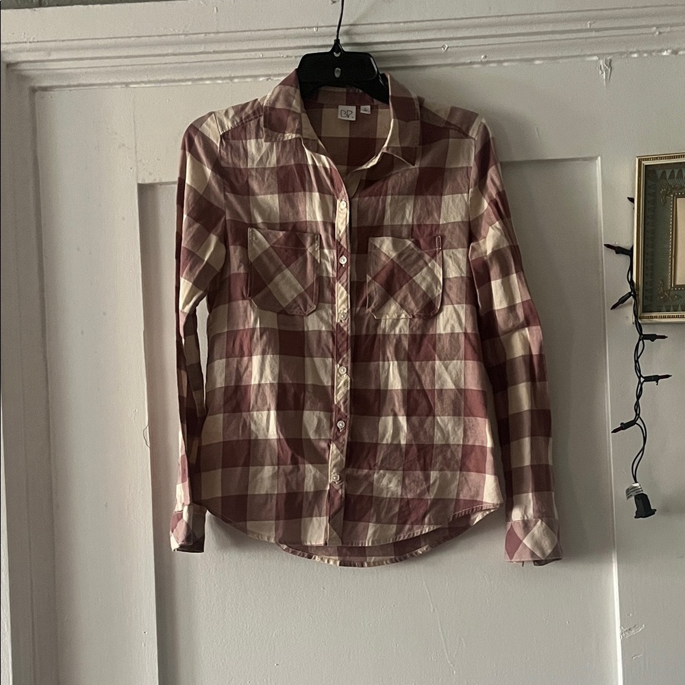 BP Pink and Cream Checkered Top